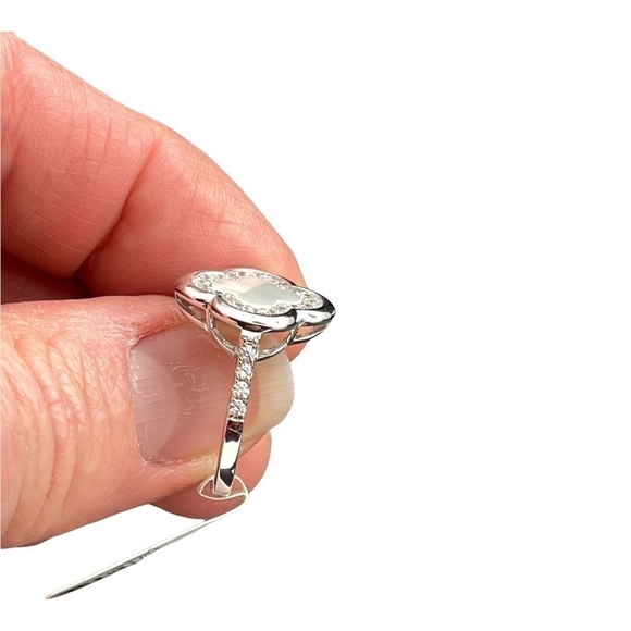 NWT Sterling Silver4 leaf Clover Ring mother of pearl face - Picture 6 of 12